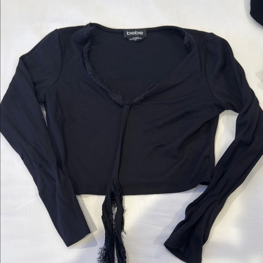 Bebe Women's Black Long Sleeve Top